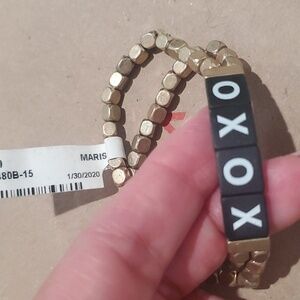 XOXO beaded gold tone stretchable elastic stretch bracelet